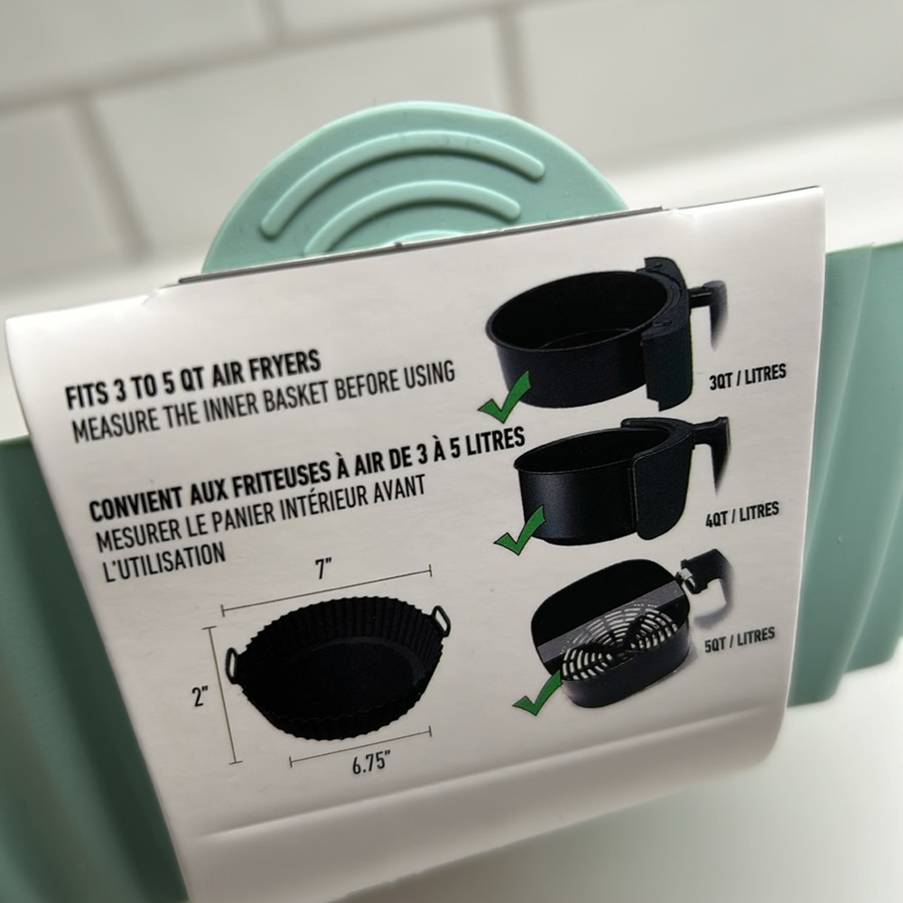 💕 Silicone 7” Air Fryer Liner Food Grade Non Stick BPA Free New In Package - Picture 5 of 11